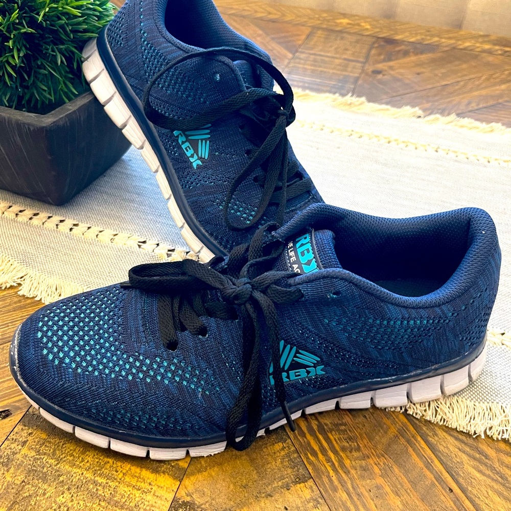 RBX Women’s Lightweight Knit Lace-up. Live Life Active Blue Teal Tennis Shoes